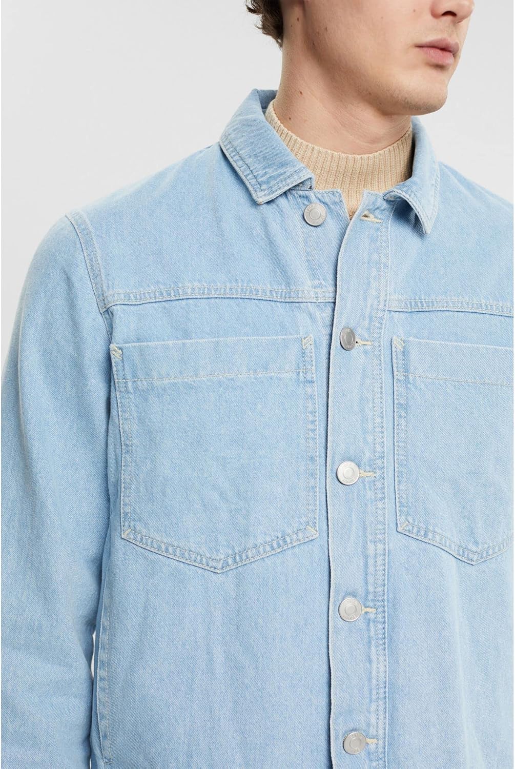 ESPRIT Herren Jacke XS 903/Blue Light Wash, XS 903/Blue Light Wash