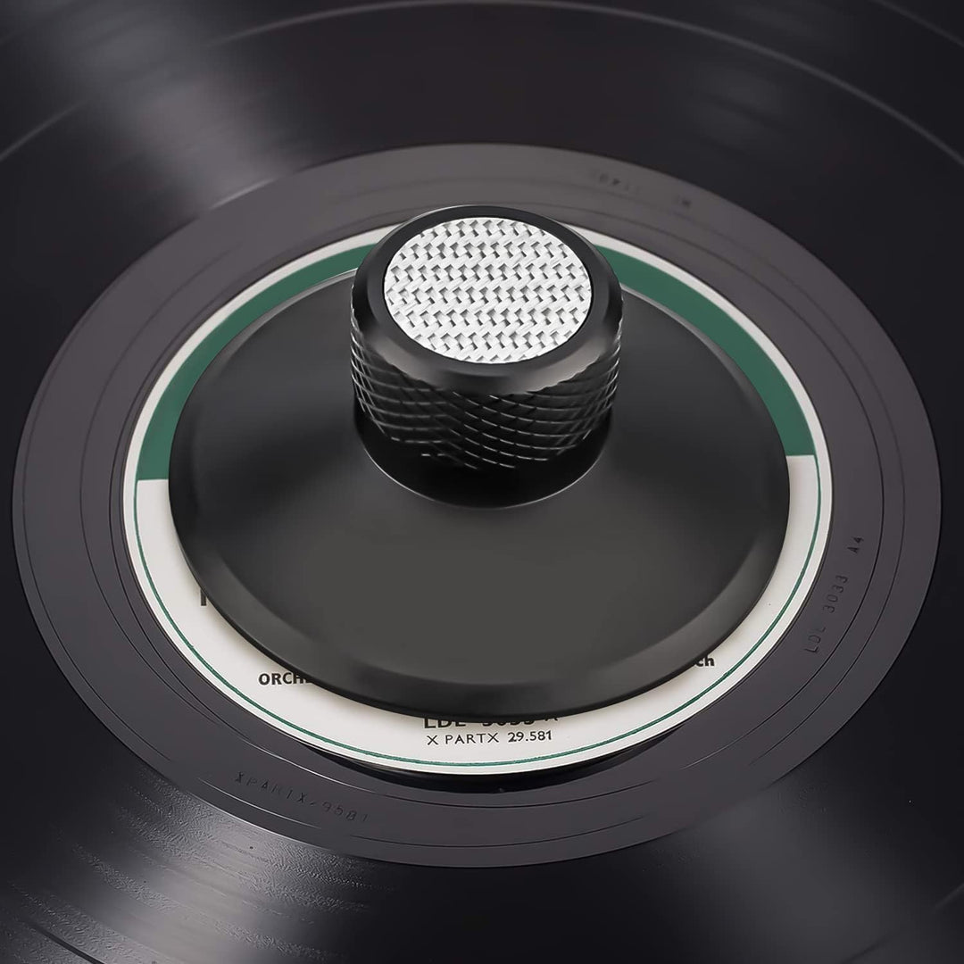 Brollitest Carbonfaser-Schallplattengewichtsscheibe, Vinyl-Gewichtsstabilisator, Schallplattenklamme