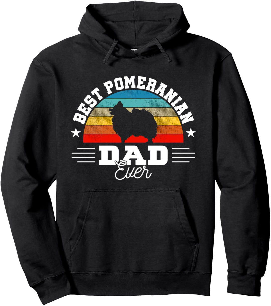Best Pomeranian Dad Ever Funny Pet Dog Pomchi Pom Lover Pullover Hoodie