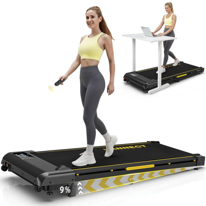 Walking Pad, 4 in 1 Laufband für Zuhause mit 9% Steigung, 1-10 km/h Walking Machine mit LED-Anzeige,