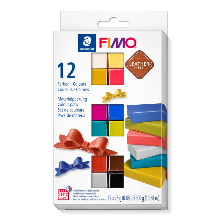STAEDTLER 8013 C12-2 FIMO Leather-Effect ofenhärtende Modelliermasse (für kreative Objekte im Leder-