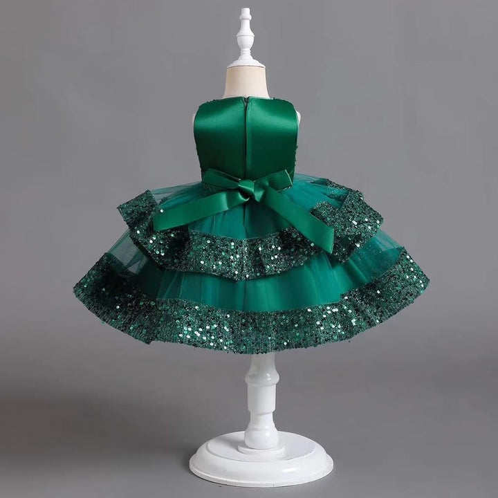 Miipat Baby Mädchen Kleid Prinzessin Tüll Pailletten Partykleid Ärmellos Tutu Blumenmädchenkleider f