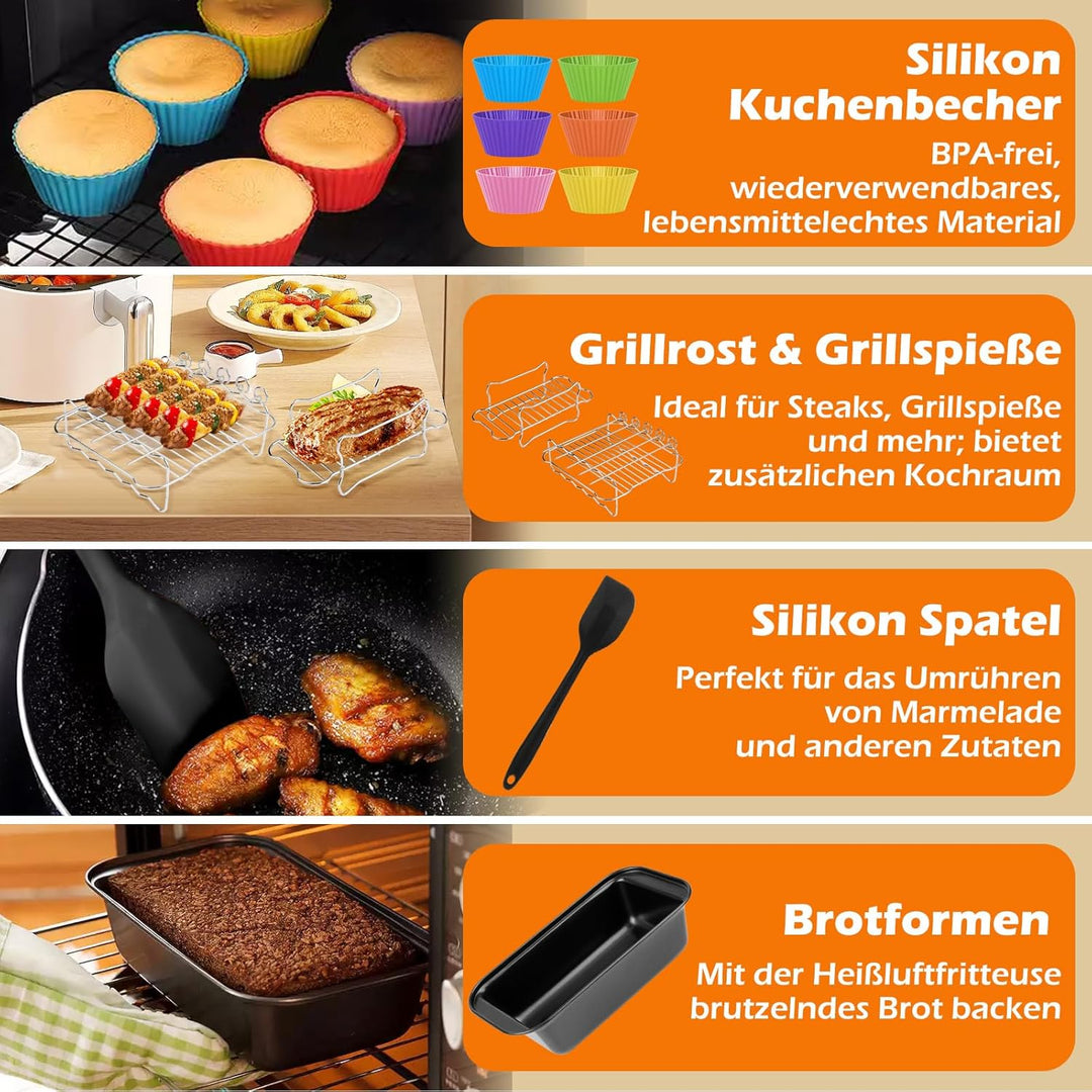Heissluftfritteuse Zubehör für Philips Dual Basket Airfryer 5000/3000 Serie 6L/3L, Airfryer Silikonf