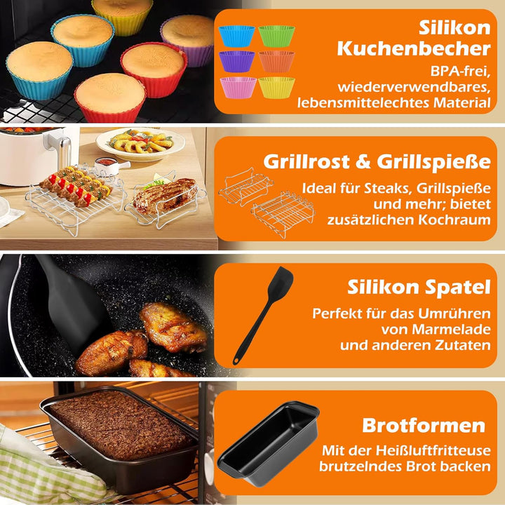 Heissluftfritteuse Zubehör für Philips Dual Basket Airfryer 5000/3000 Serie 6L/3L, Airfryer Silikonf