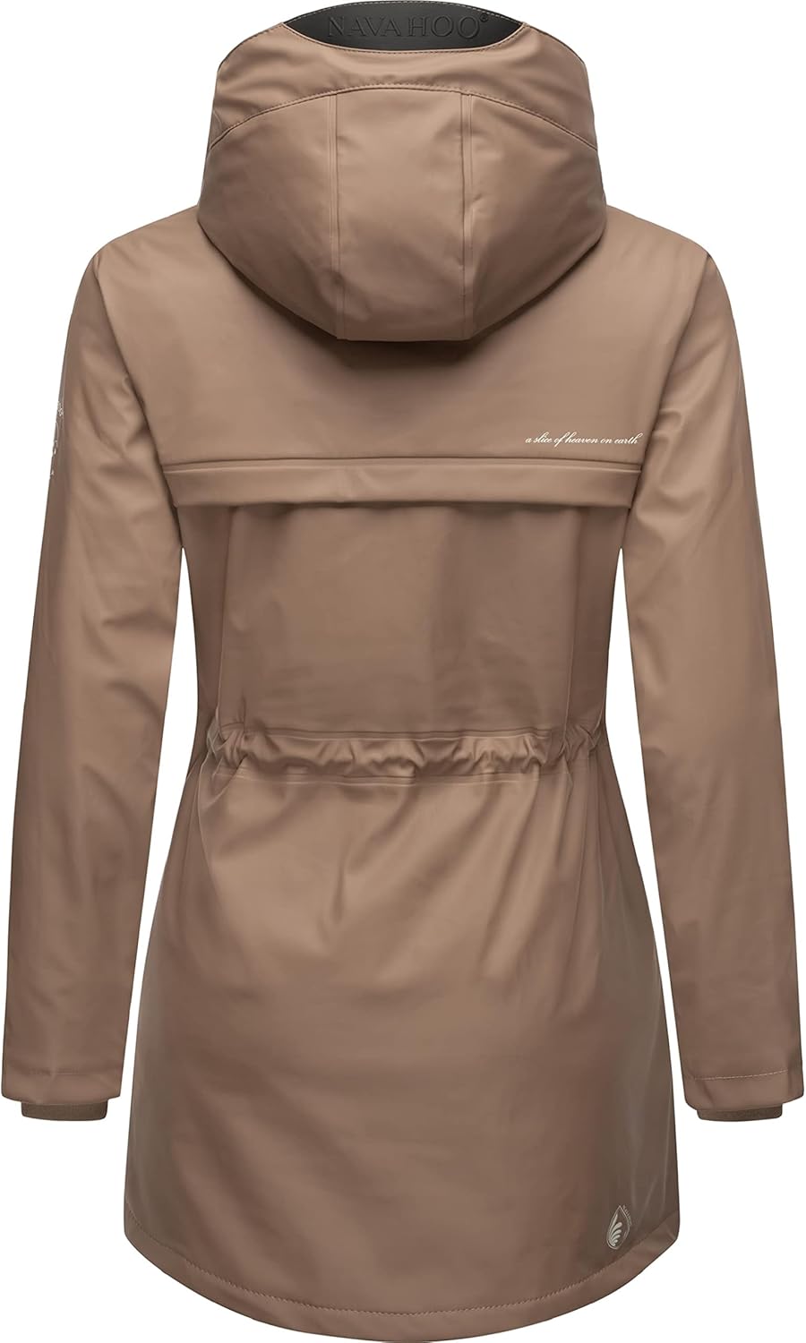 Navahoo Damen Übergangsjacke Regenmantel wasserdicht lang warm gefüttert mit Kapuze Rainy Forest XS-