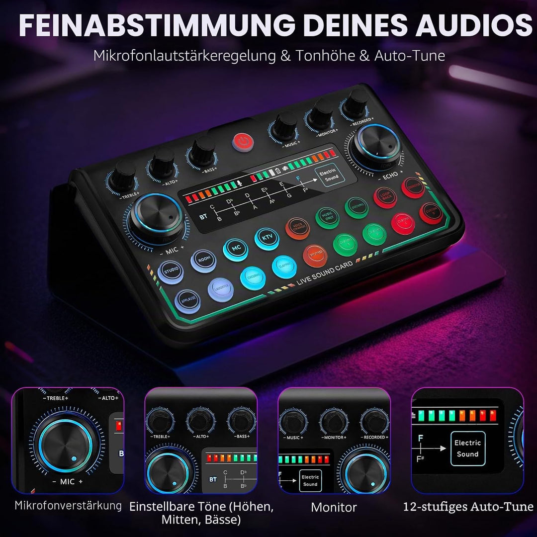 Podcast Mikrofon Bündeln für 2, Streaming-Mikrofon-Podcasting-Kit, DJ-Set-Audio-Interface mit P999ma