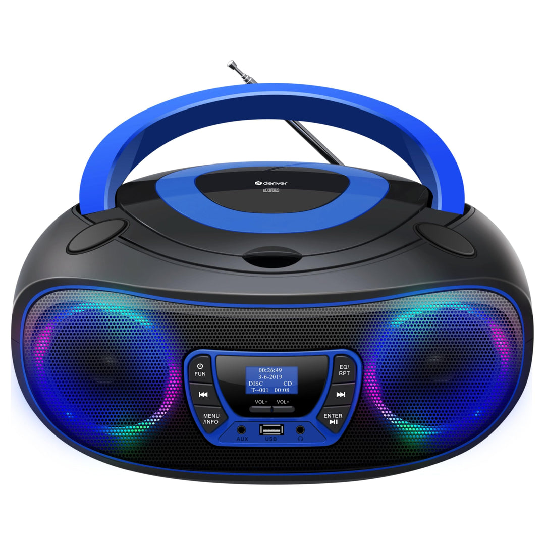 Denver DAB+ Boombox Mit DAB+/FM-Radio, Bluetooth-Funktion,Blue Blau, Blau