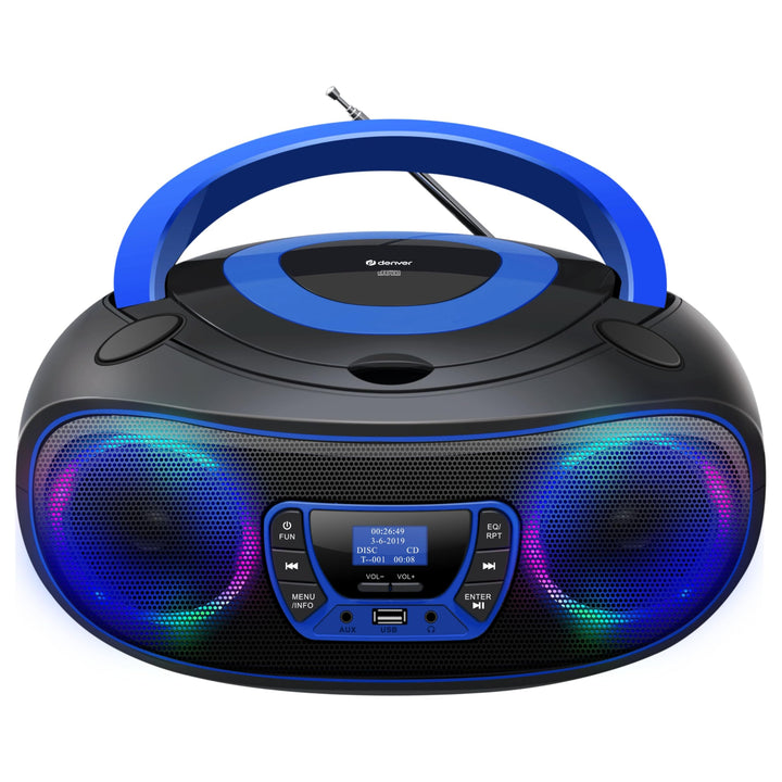 Denver DAB+ Boombox Mit DAB+/FM-Radio, Bluetooth-Funktion,Blue Blau, Blau