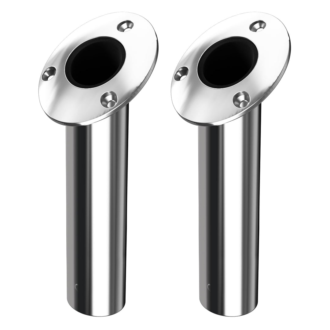 Angelrutenhalter 2er-Pack, 316 Edelstahl 15°/30°/90° Rutenhalter für Angelboote, bündige Montage mit