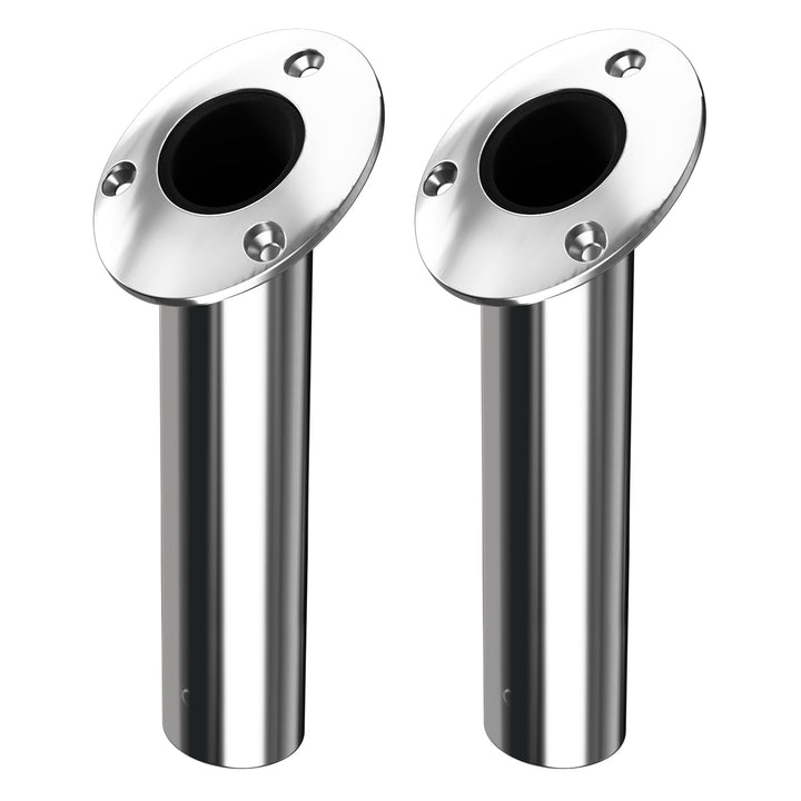 Angelrutenhalter 2er-Pack, 316 Edelstahl 15°/30°/90° Rutenhalter für Angelboote, bündige Montage mit