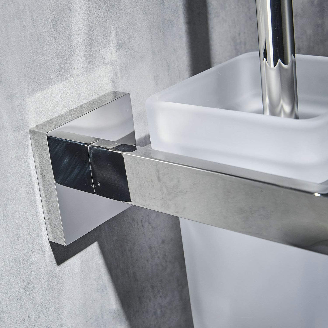 Kelelife WC-Bürste und Halter Wand Bürstenhalter, Chrom, WC-Garnitur Toilettenbürstengarnitur aus 30