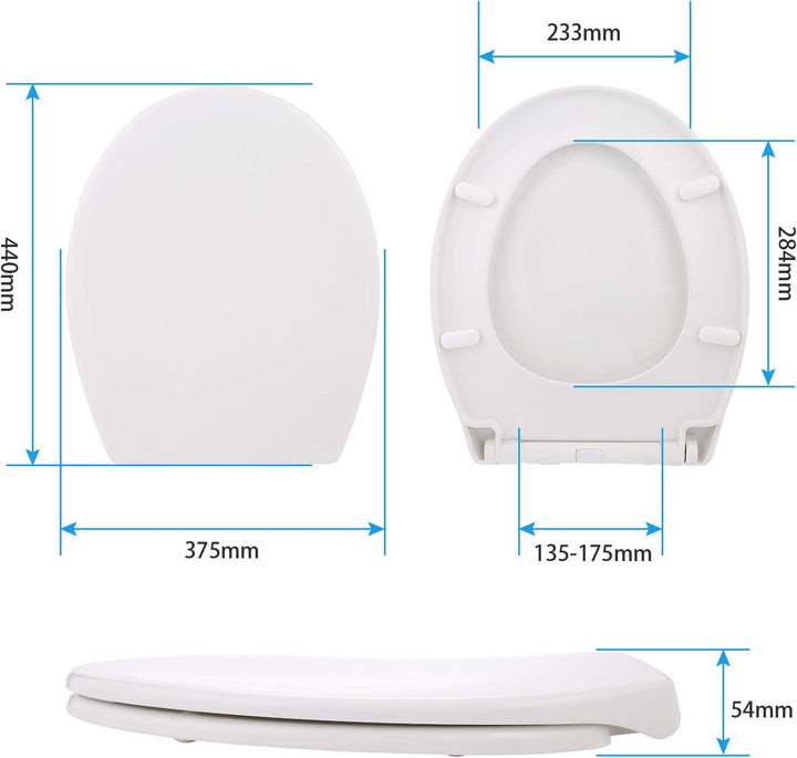 Himimi Premium Toilettendeckel, Wc Sitz Mit Absenkautomatik, Abnehmbar, O-Form Toilettensitz, Soft-C