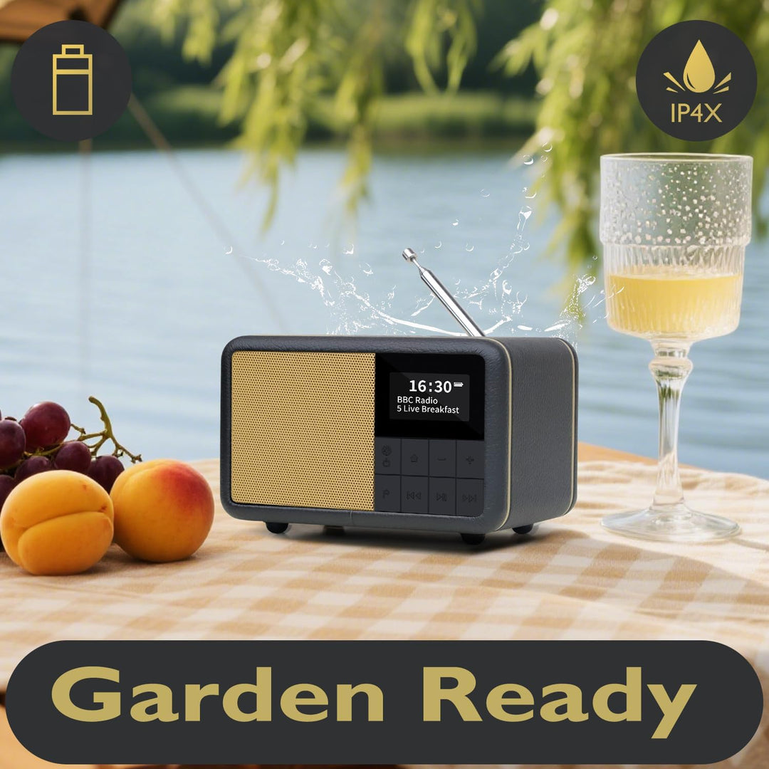 LEMEGA CR7 Tragbares Mini DAB+ Radio mit Bluetooth（Akku mit bis zu 12 Stunden Laufzeit,UKW,IPX4 wass