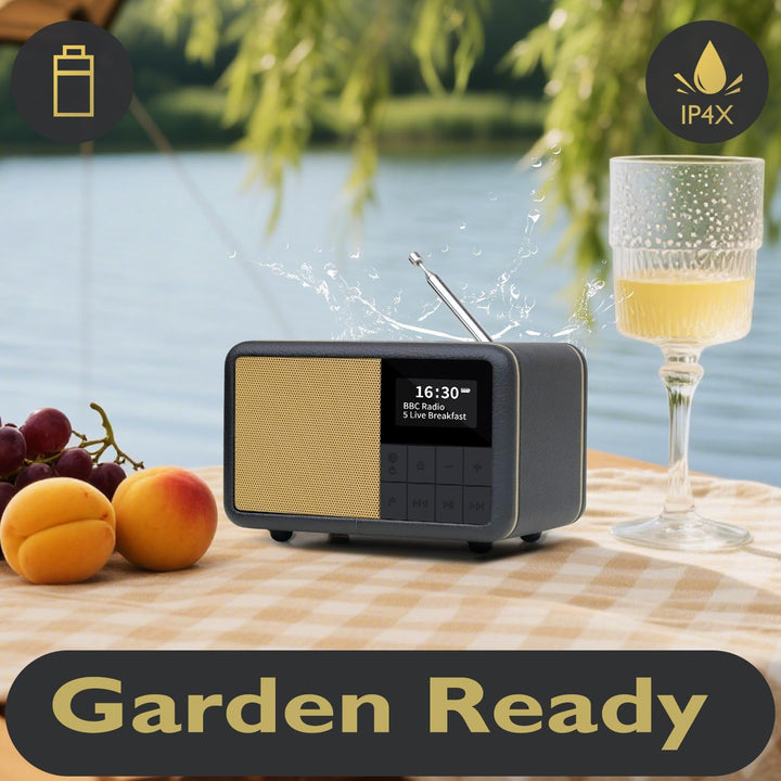 LEMEGA CR7 Tragbares Mini DAB+ Radio mit Bluetooth（Akku mit bis zu 12 Stunden Laufzeit,UKW,IPX4 wass