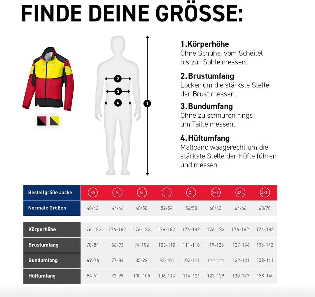 KÜBLER Workwear Herren Jacke Jacke M Rot/Warngelb, M Rot/Warngelb