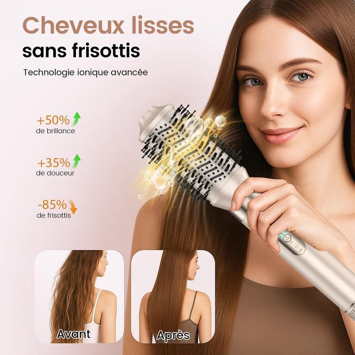8-in-1 Haartrockner mit Aufsätzen & Warmluftbürste Set – 110.000 U/min Föhn mit 32mm Auto-Air-Wrap L