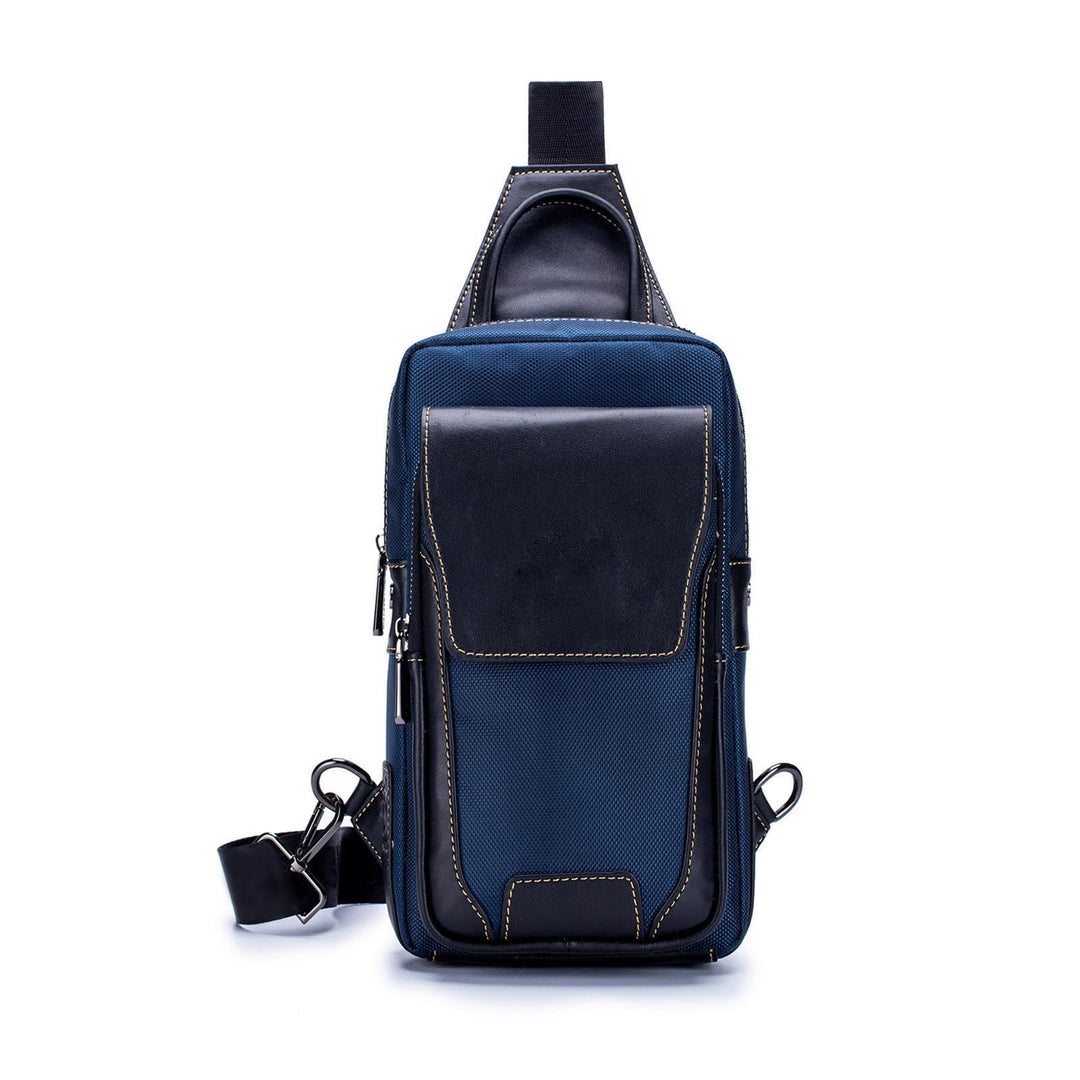 FANDARE Retro Brusttasche Herren Leder Umhängetasche Männerhandtasche Sling Bag Schultertasche Herre