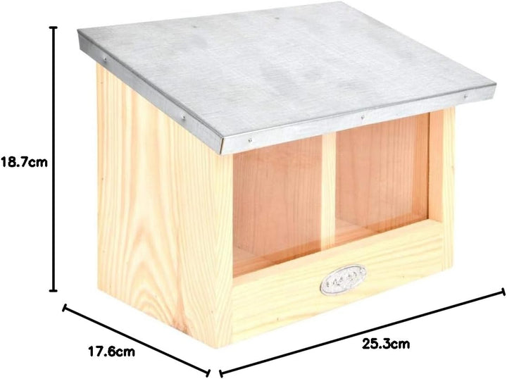 Esschert Design Eichhörnchen Futterhaus doppelt aus, 25,3 x 17,6 x 18,7 cm, Nistkasten, Futterstatio