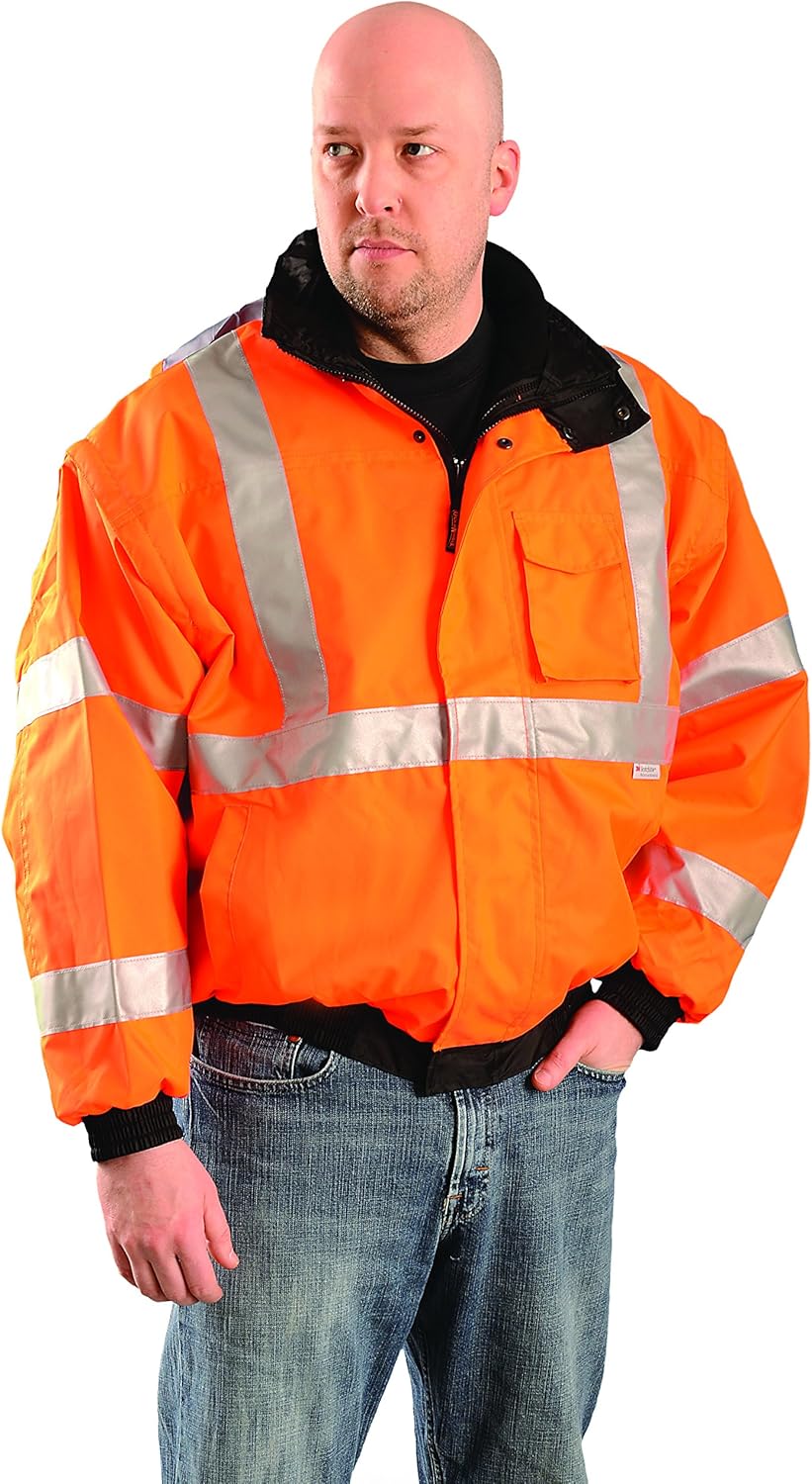 OccuNomix Premium 4-Wege (4-in-1) Bomberjacke, Klasse 3, 100% ANSI Polyester, wasserdicht, Medium, O