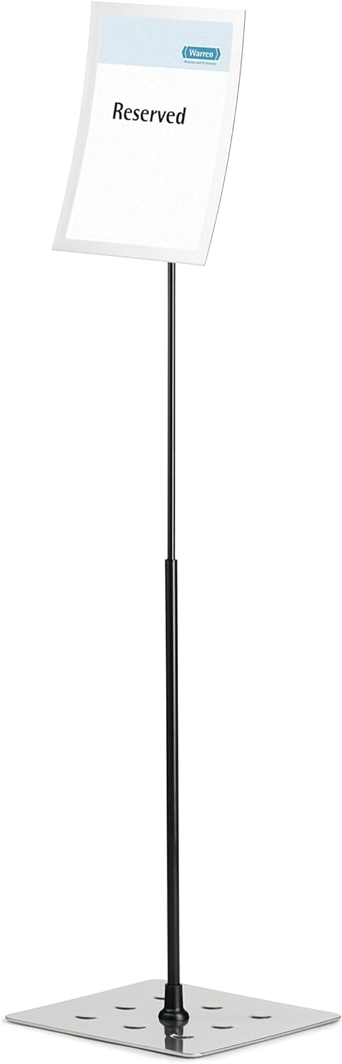 Durable Bodenständer Duraview Stand (mit Magnetrahmen, für Aushänge in A4) 1 Stück, silber, 498123 B