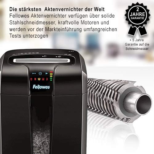 Fellowes 12 Blatt Aktenvernichter, Partikelschnitt (P4) Papierschredder für Büro, Powershred 73Ci, S