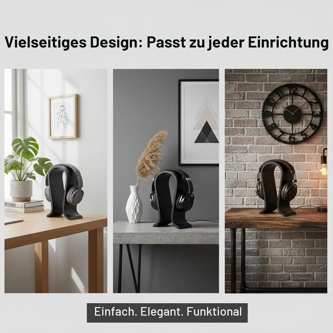 Kopfhörerhalter Holz, Kopfhörer Ständer, Kopfhörer Halter, U Form, Walnussholz, Universal, Umweltfre