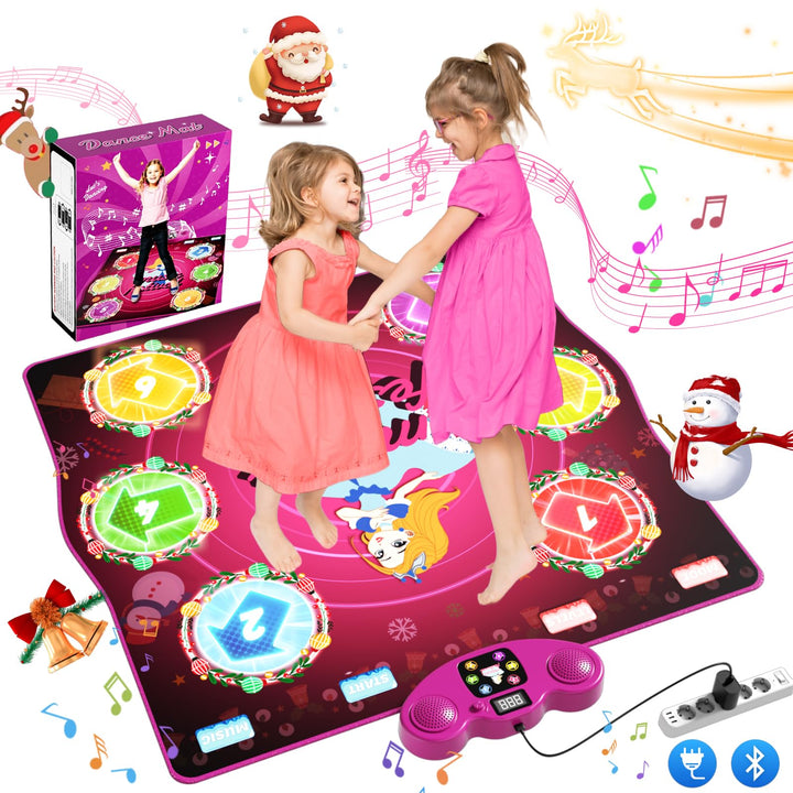 Tanzmatte für Kinder ab 3 4 5 6 7 8 9 10 11 12 Jahre, Spielteppich Mädchen Spielzeug ab 3-12 Jahre,