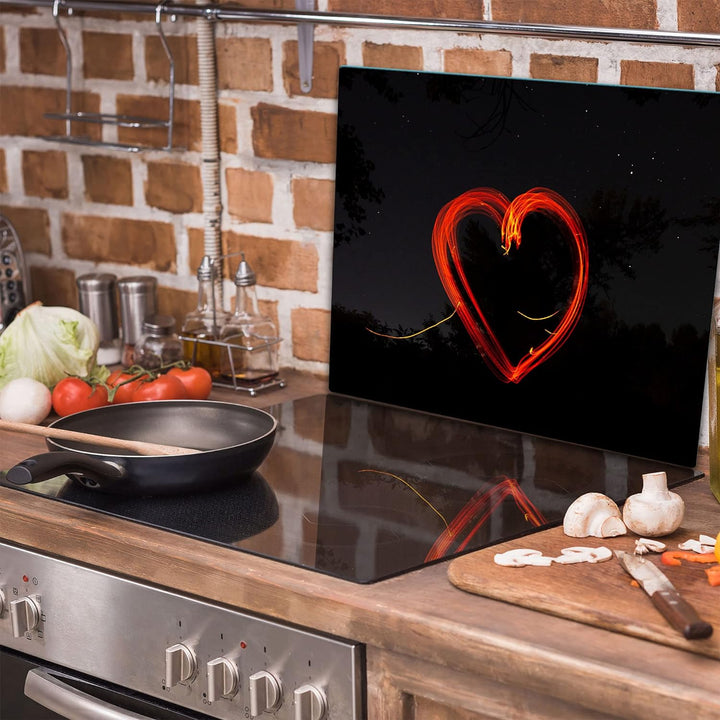 TMK | Herdabdeckplatte 60x52 Einteilig Glas Elektroherd Induktion Herdschutz Spritzschutz Glasplatte