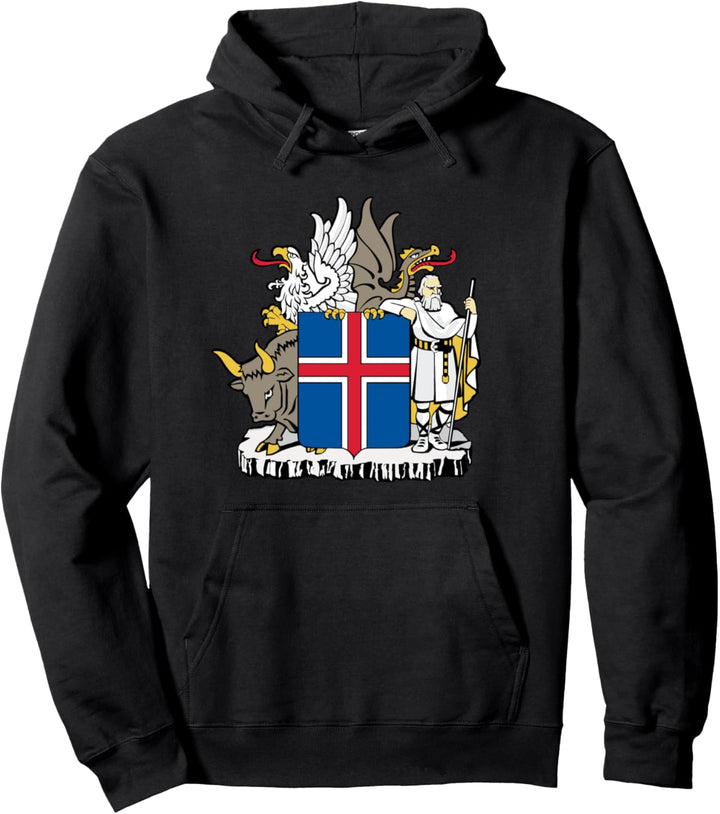 Island-Wappen-Hoodie - Island-Flagge Kapuzen-Sweatshirt Pullover Hoodie