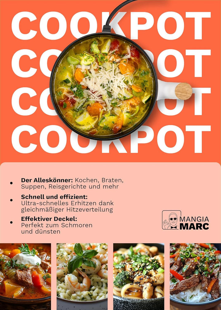 All-In-One Pastapot I Nudelkocher mit Sieb & Sauciere | Pasta & Sosse in nur 5 Minuten I Vollelektri