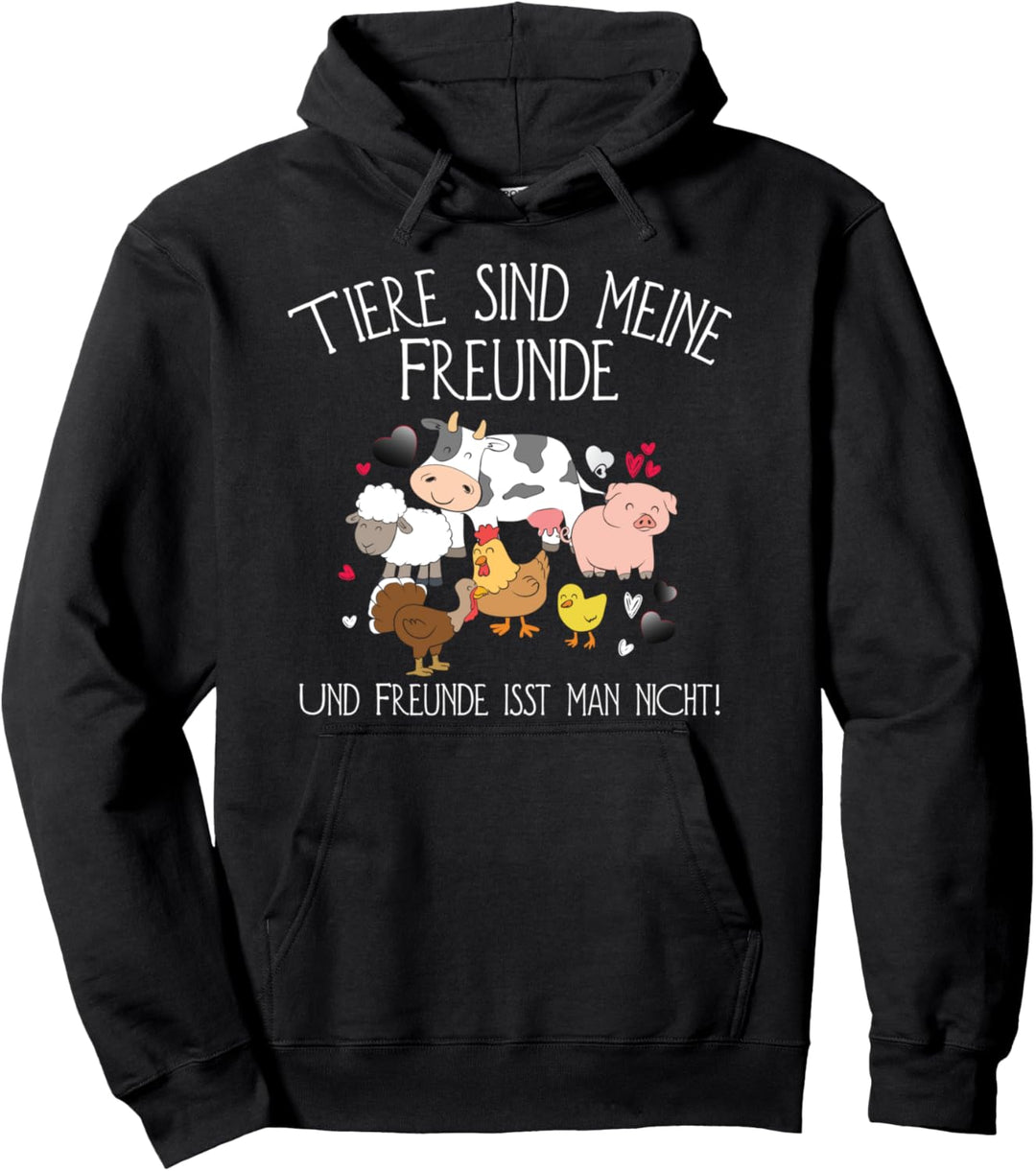 Tiere Freunde Vegan Bekleidung Veganer kein Essen Tierliebe Pullover Hoodie