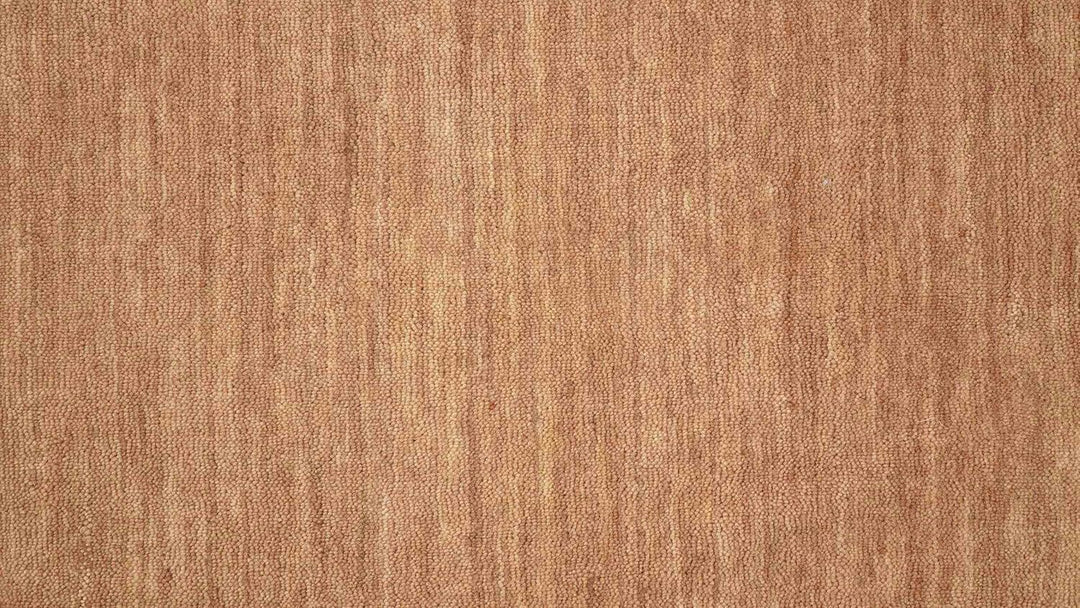 RUG PRINCE Wollteppich Gabbeh Uni 80x200 Handgewebt Läufer Beige Einfarbig Handarbeit