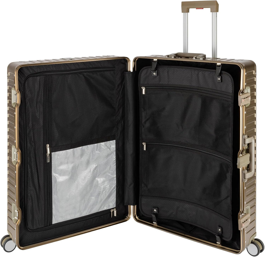 Travelhouse Tokyo Alu Reisekoffer Reise Trolley 3er Set (Champagner, Handgepäck, Mittlerer und Gross