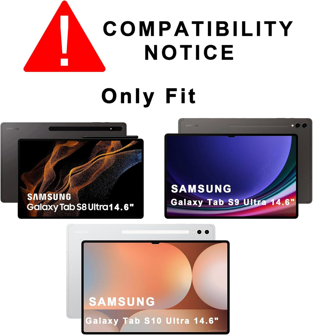 für Samsung Galaxy Tab S10 Ultra/S9 Ultra/S8 Ultra 14,6 Zoll Tastatur Hülle - 7 Farbige Beleuchtete