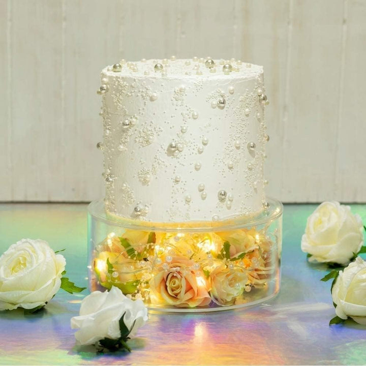 Nynelly 2 füllbare Acryl-Kuchen Stand Kuchen Riser Cake Tier, Runde Zylinder Display Riser Display B