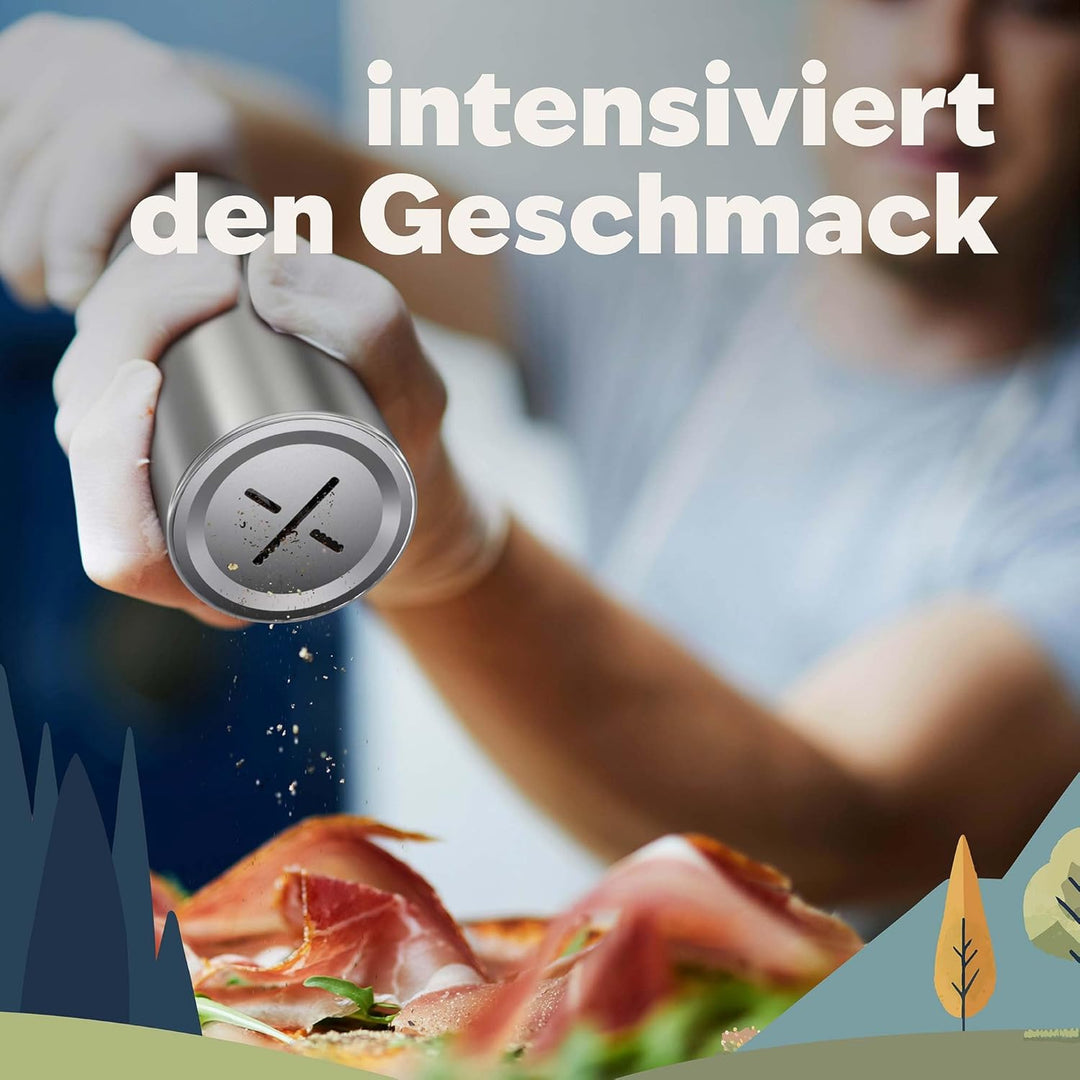kjøk Premium Muskatnuss Mühle Edelstahl gebürstet Muskatmühle mit Vorratsbehälter Muskat Mühle auch