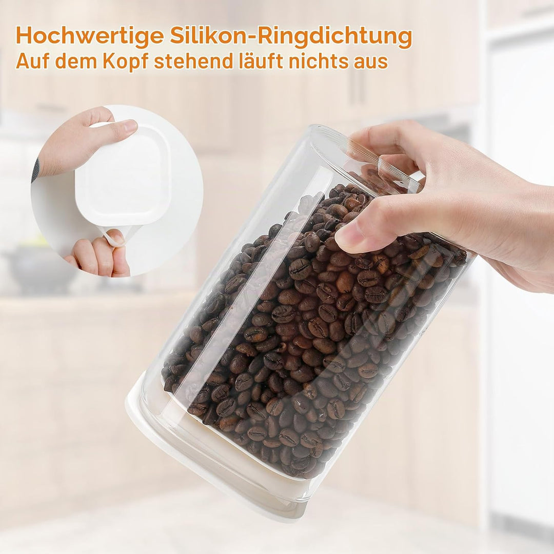 VINATO 1,1L Vorratsdosen Glas 4er Set, Vorratsgläser mit Deckel Luftdichte Aufbewahrungsgläser für M