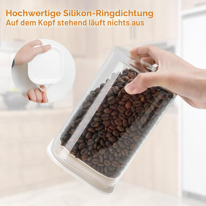 VINATO 1,1L Vorratsdosen Glas 4er Set, Vorratsgläser mit Deckel Luftdichte Aufbewahrungsgläser für M