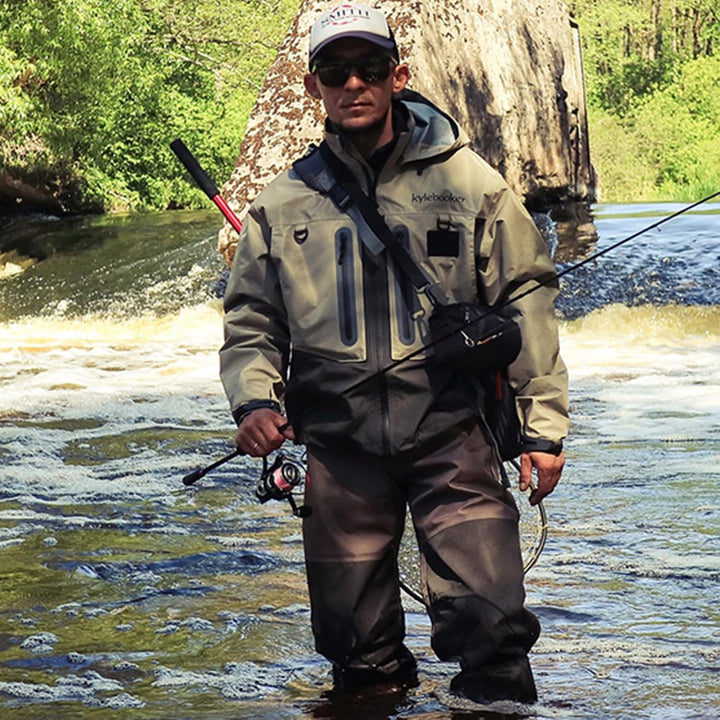 Kylebooker Fliegenfischen Waten Jacke Outdoor-Aktivitäten wasserdicht Wader Jacken für Männer und Fr
