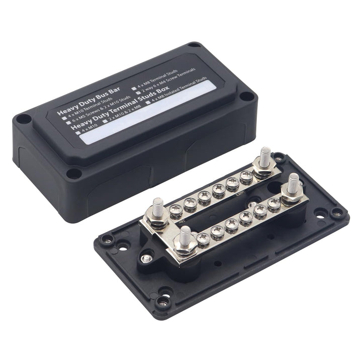 HIMOZEAN 100A Sammelschienenkasten 12V - 48V DC Verteilerschiene Stromverteilungsblock 4X M6 und 12X