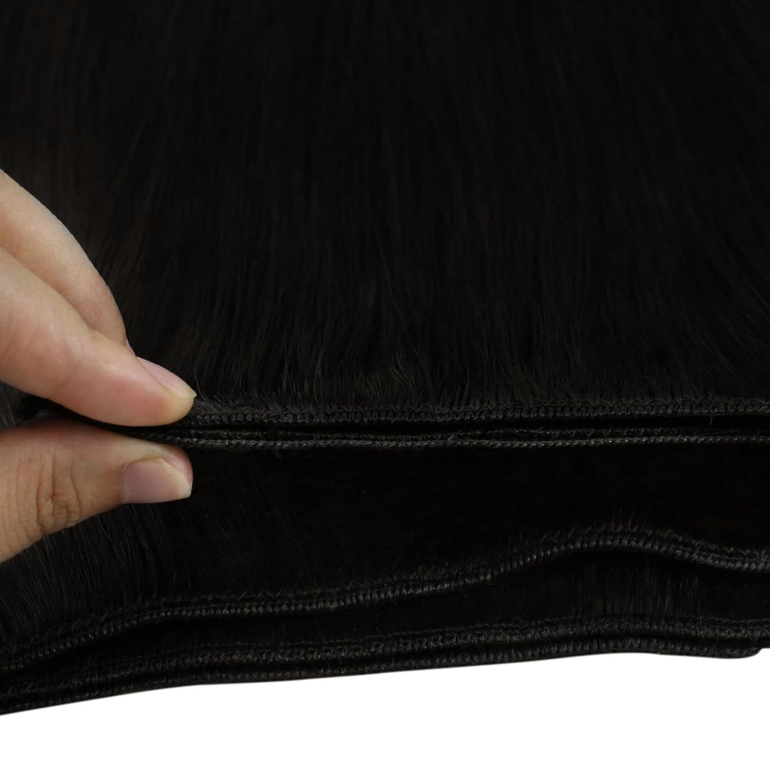 Ugeat Braun Tressen Echthaar Extensions 60cm Echthaar Extensions Tressen Dunkelbraun Echthaar Tresse