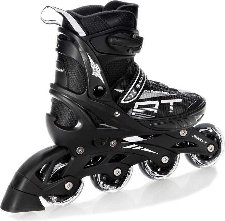 RAVEN Profession Inlineskates Inliner für Kinder und Erwachsene 28-32 (18,5-21cm) Black Ohne Kufen,