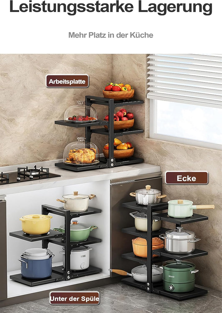 Töpfe und Pfannen Organizer für Schrank, Heavy Duty Topf Pfanne Rack unter Spüle Organizer und Aufbe