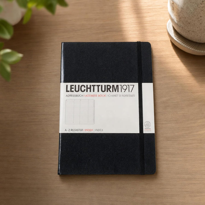 LEUCHTTURM1917 330862 Adressbuch Medium (A5), Hardcover, Schwarz, Medium (A5)