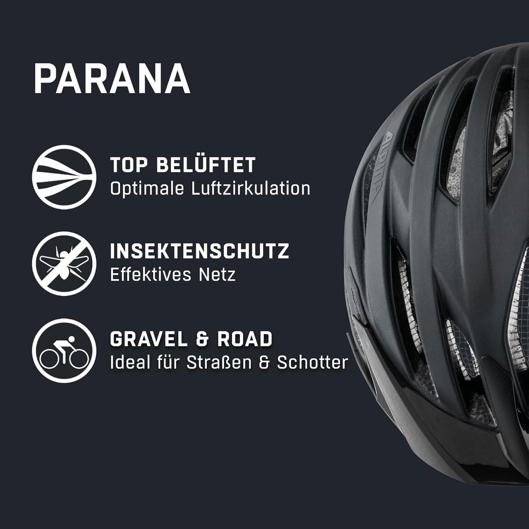 ALPINA PARANA - Leichter, Individuell Anpassbarer Touren Fahrradhelm Mit Fliegennetz Für Erwachsene,
