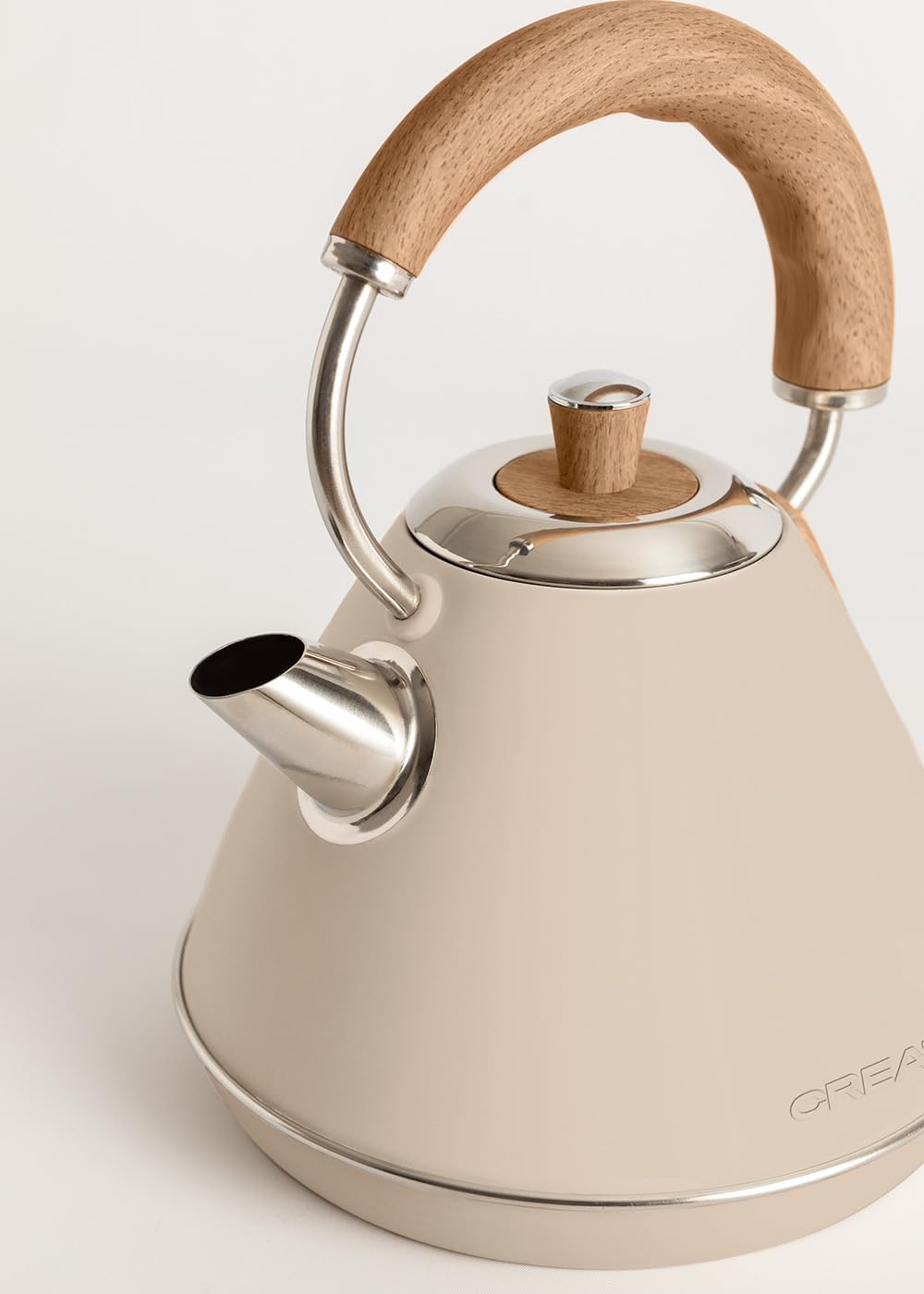 CREATE/KETTLE RETRO M/Elektrischer Wasserkocher Sand/Schnelles Aufkochen, Fassungsvermögen 1L, Absch