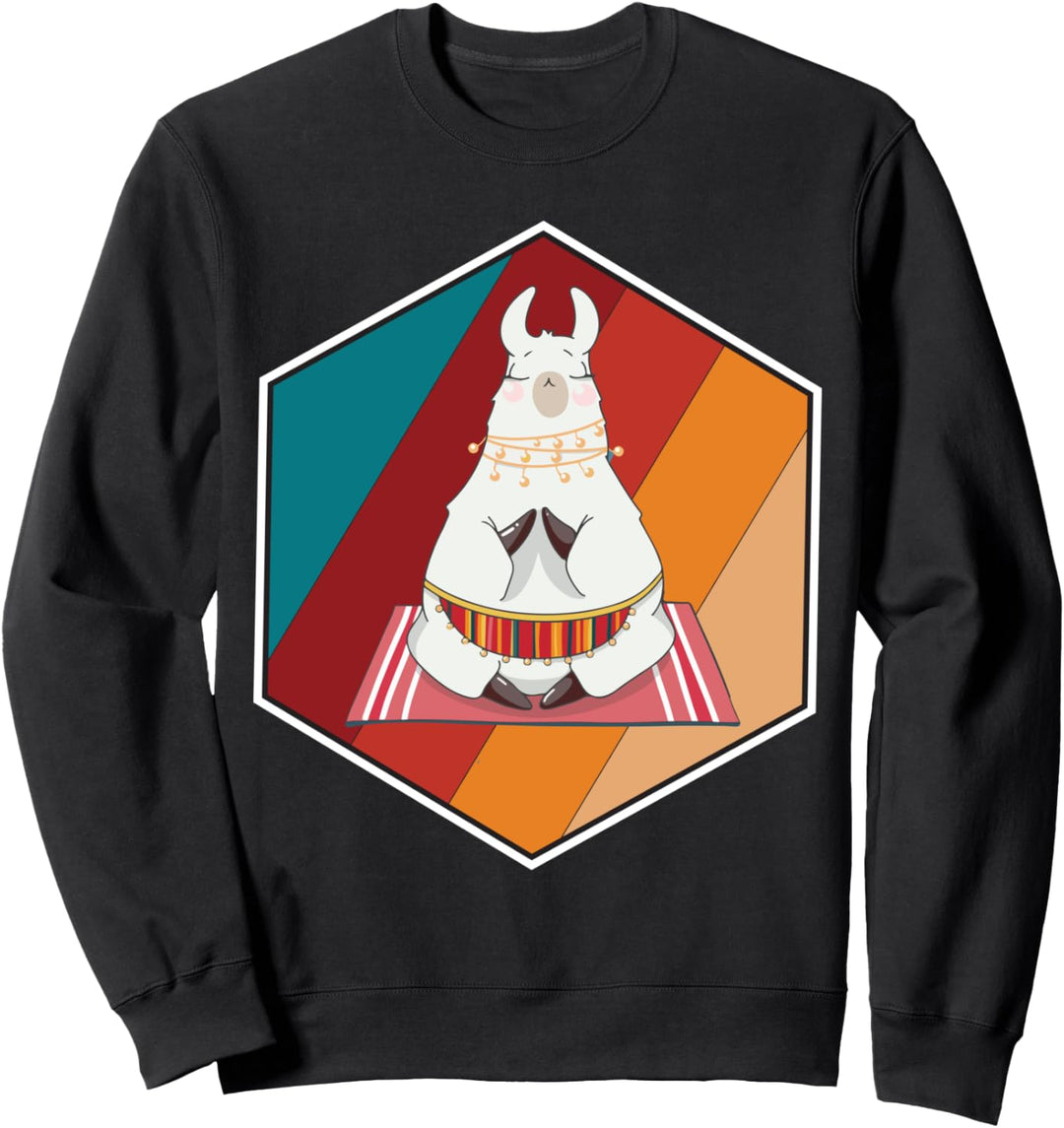 Niedliches Alpaka-Yoga-Llama-Meditation Sweatshirt