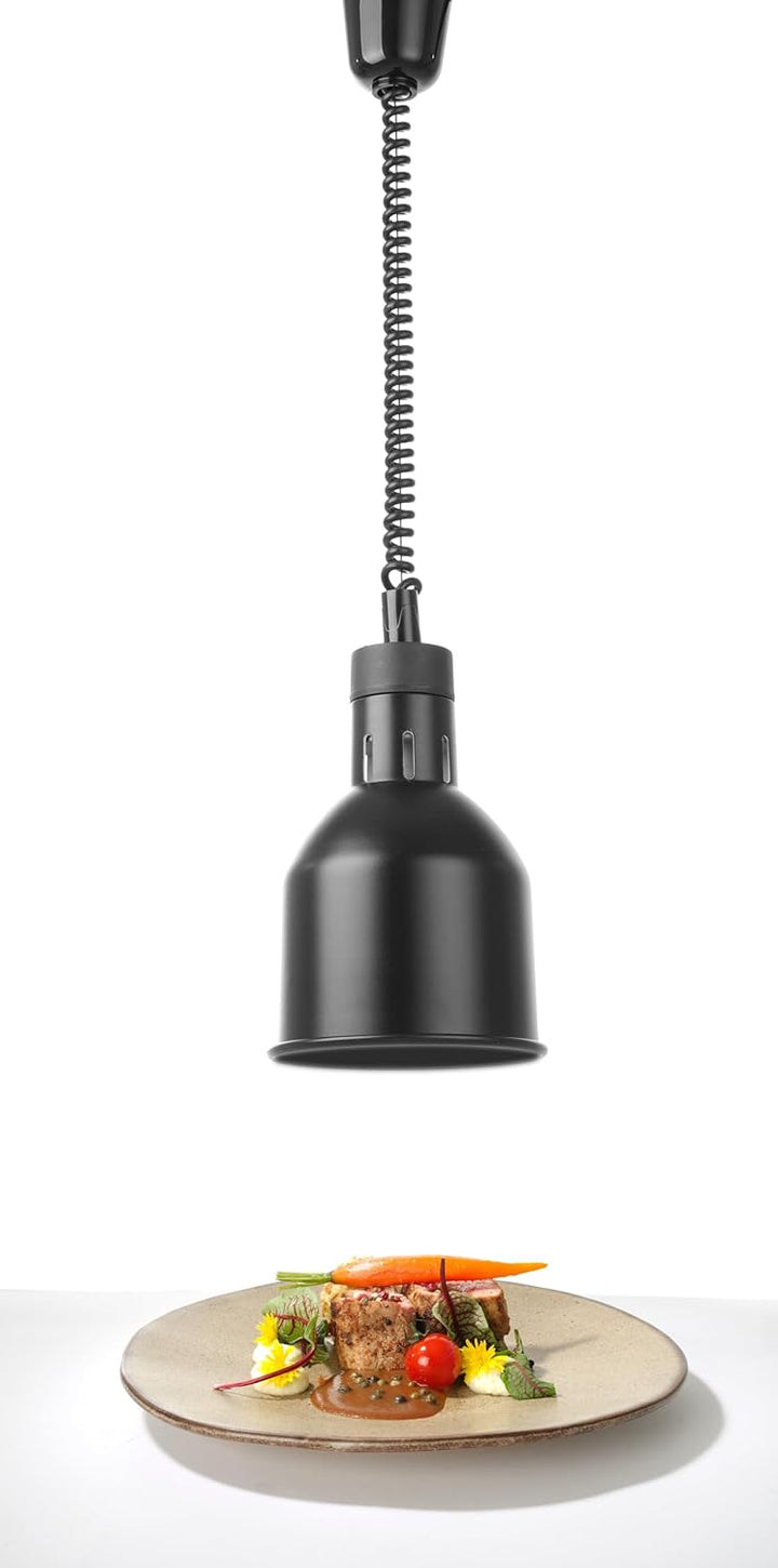 HENDI Wärmelampe, Inkl. Splitterfreie lampe, Höhenverstellbar, Zylinder, Warmhalten von Speisen, Spe