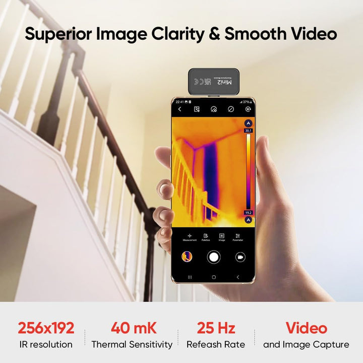 HIKMICRO Mini2 Wärmebildkamera Android, 256 x 192 IR-Auflösung, Wärmebildkamera 25 Hz Bildfrequenz,