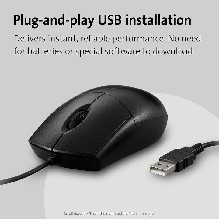 Kensington Acco K:Mouse Pro Fit Washable Wired Abwaschbar / Für Rechts- und Linkshänder Standard, Ab